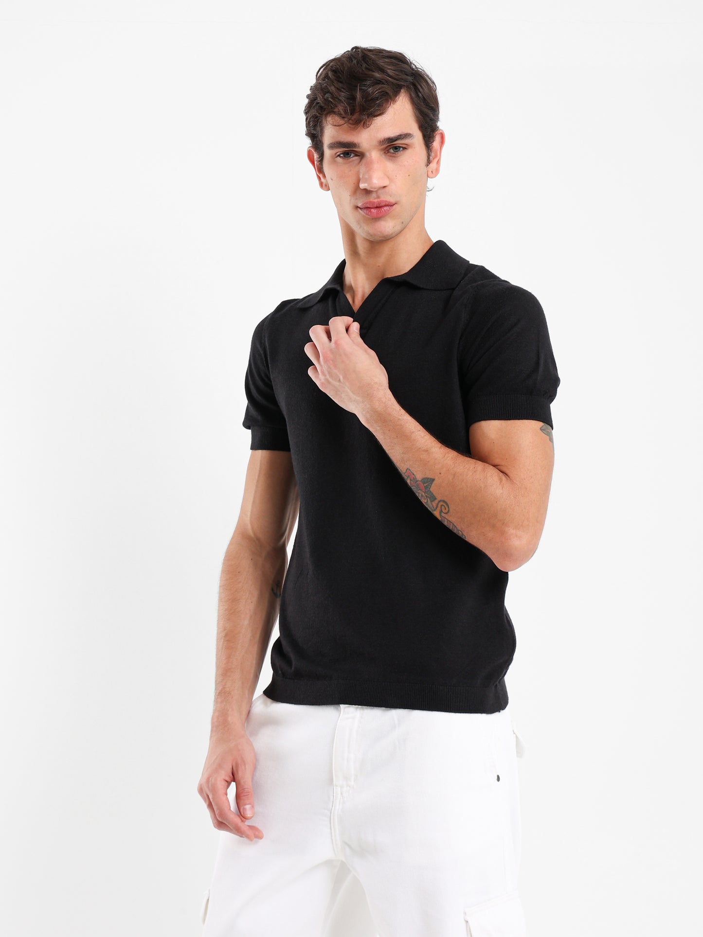 V-Placket Polo Shirt