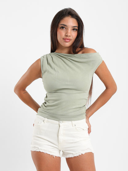 Asymmetric Neckline Top