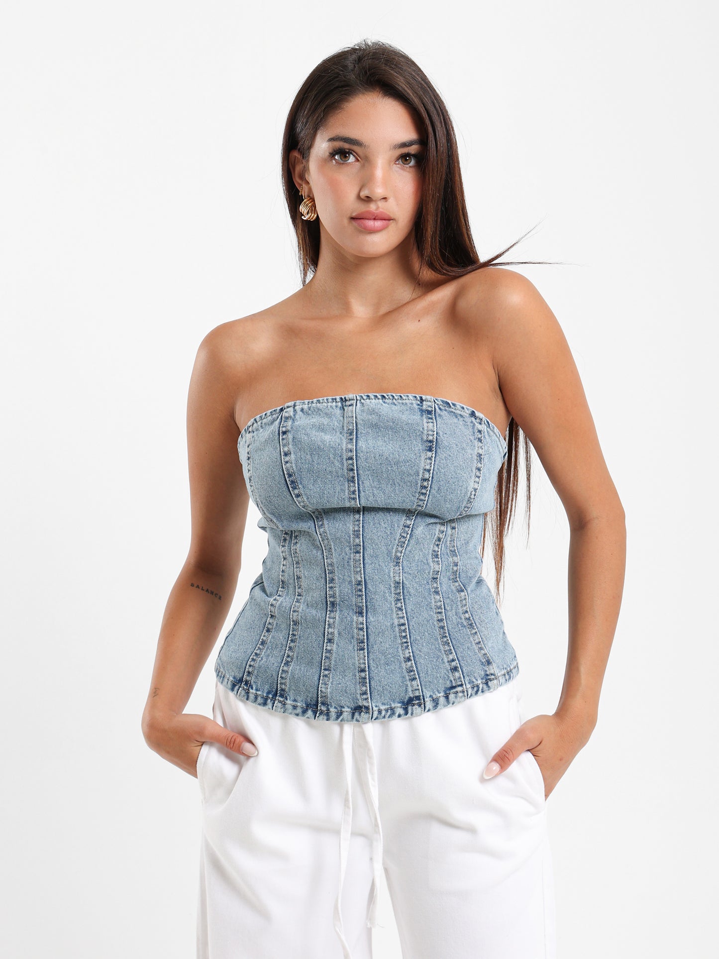 Bandeau Denim Top
