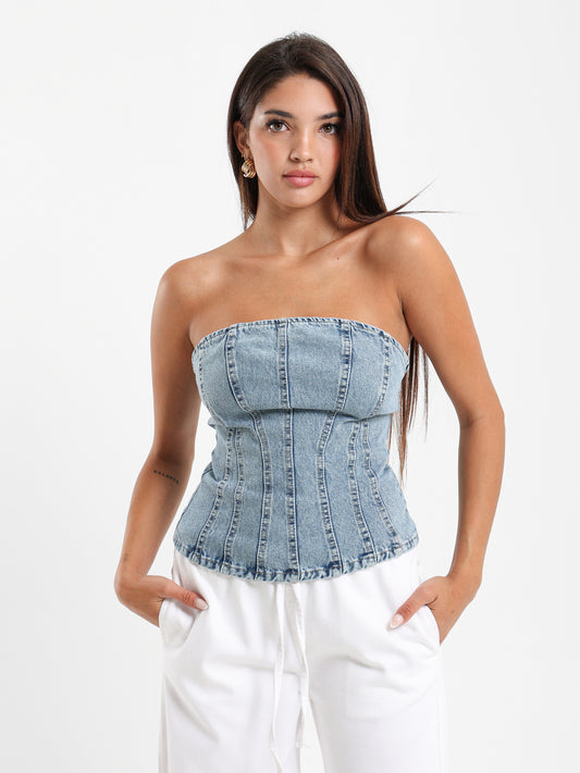 Bandeau Denim Top