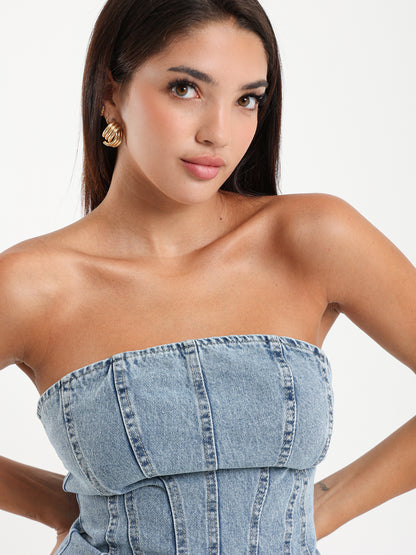 Bandeau Denim Top