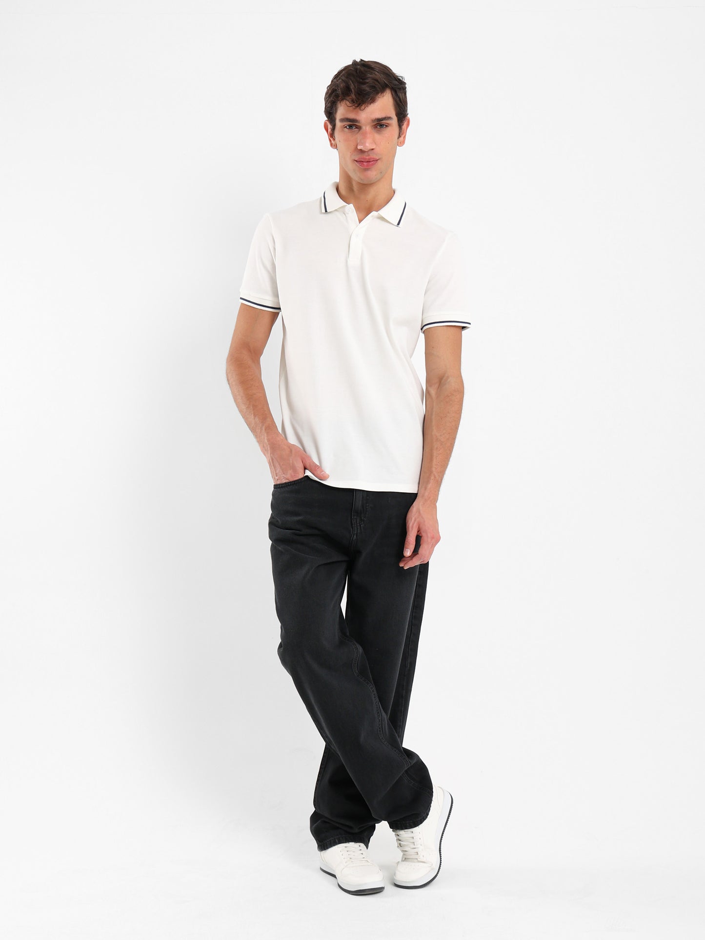 Contrasting Detail Polo Shirt