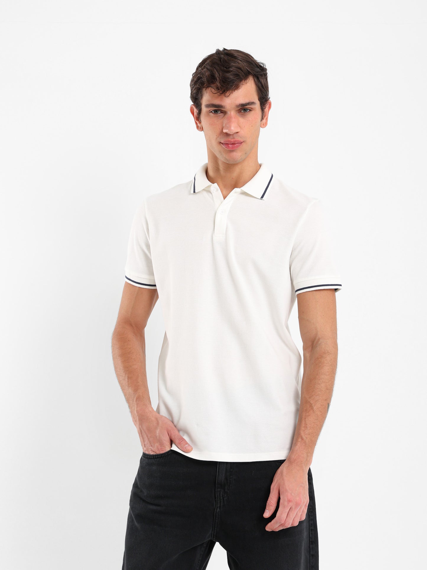 Contrasting Detail Polo Shirt
