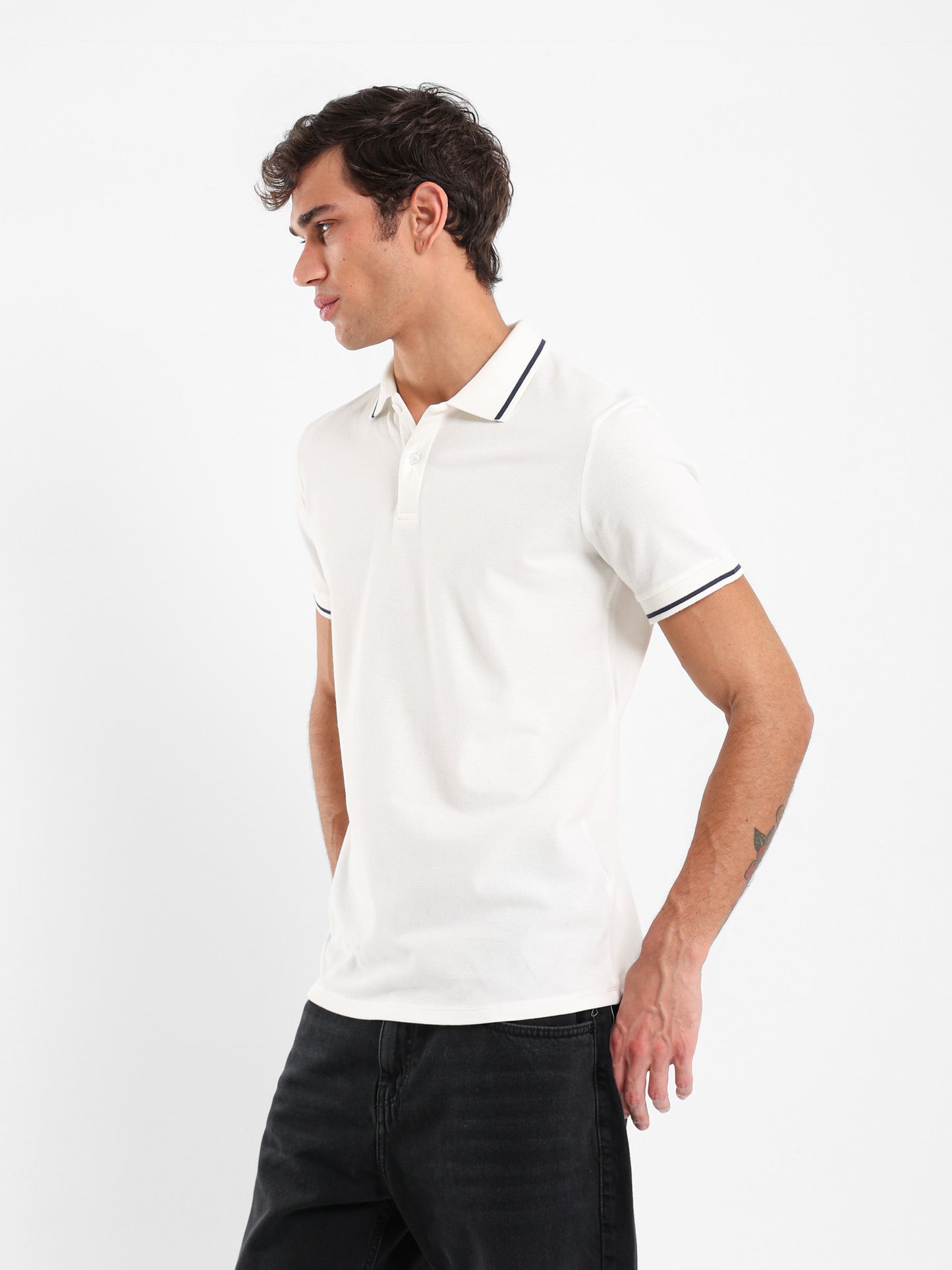 Contrasting Detail Polo Shirt