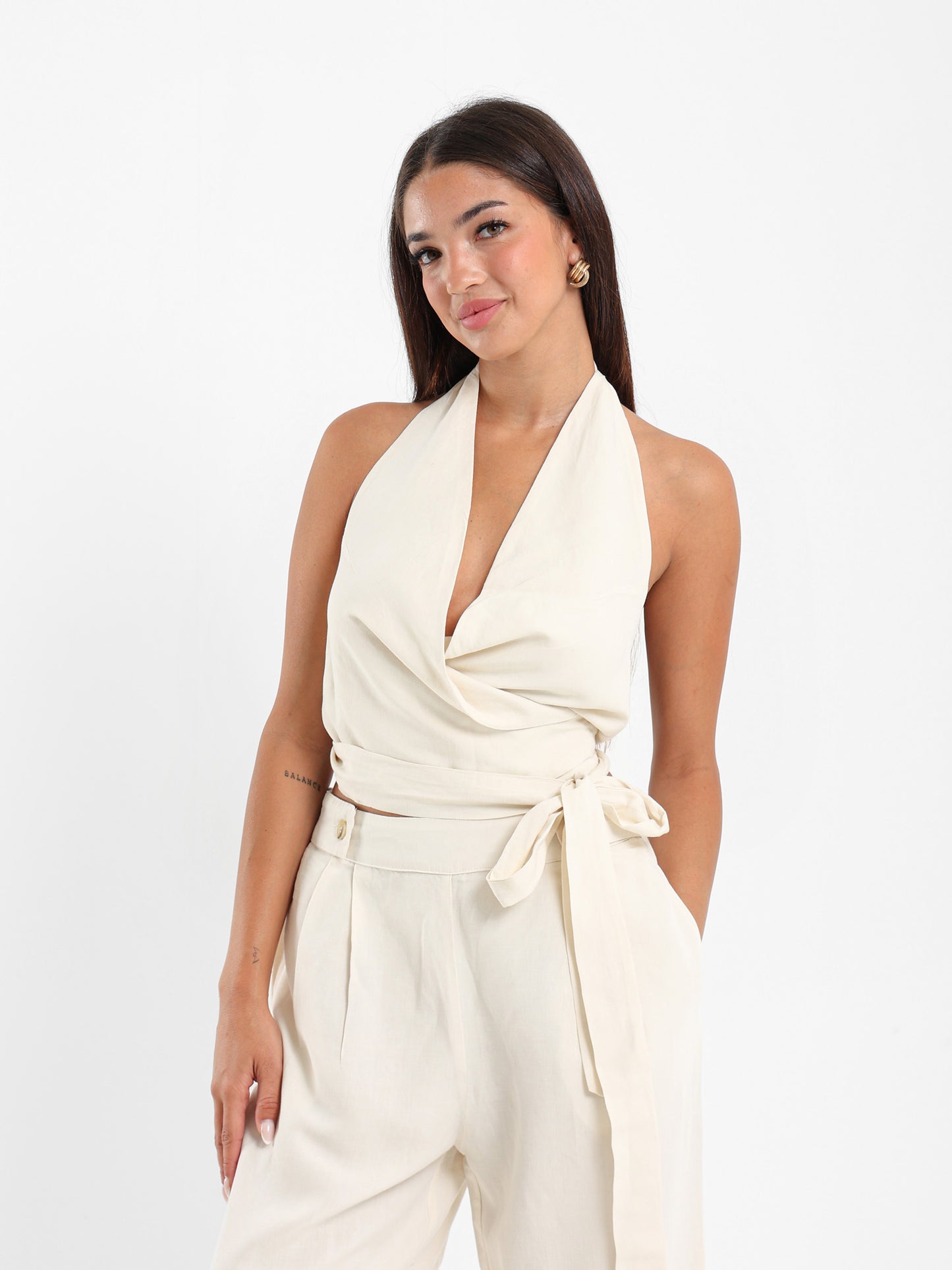Wrap Around Halter Neck Top