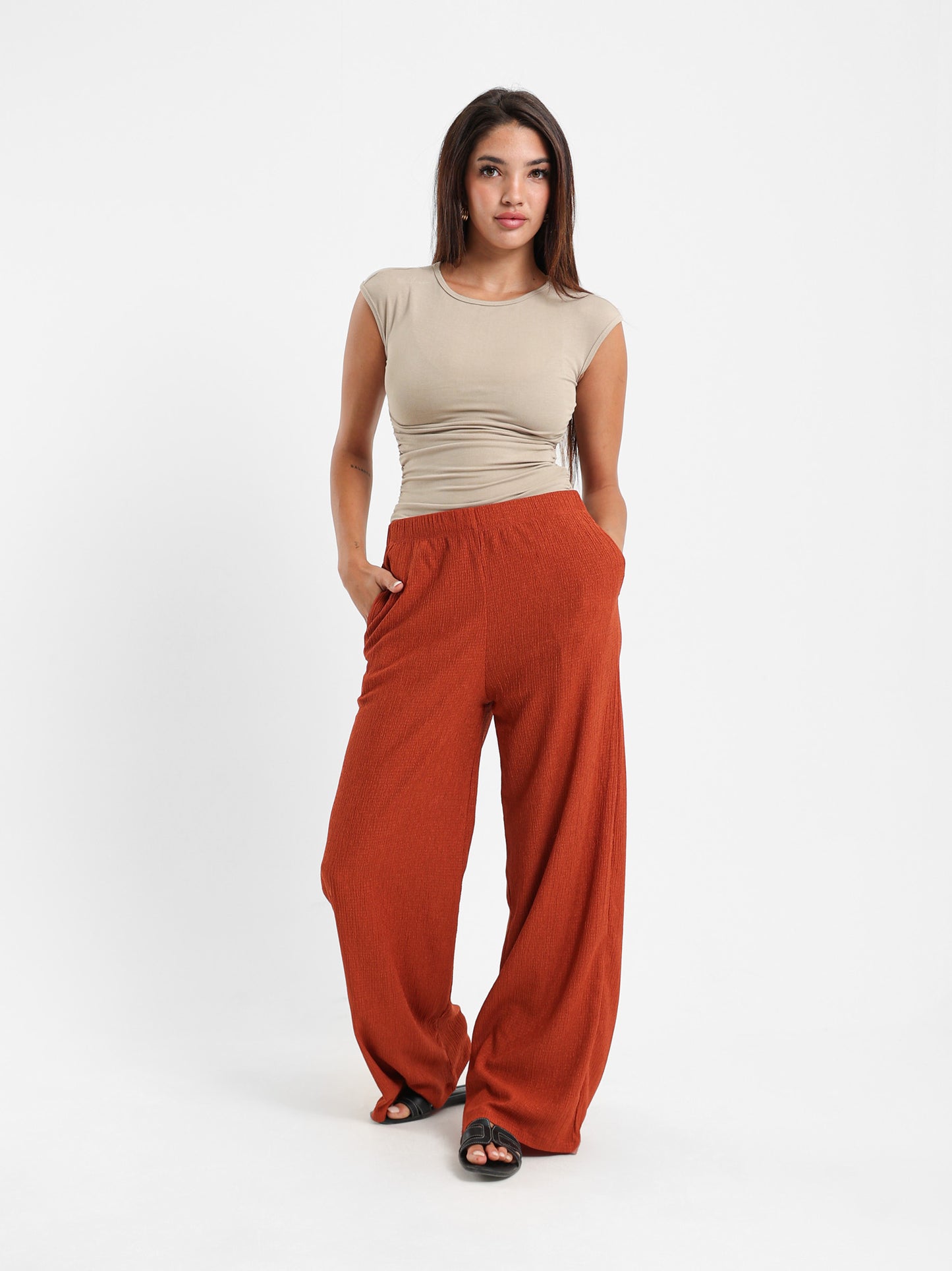 Cap Sleeves Top with Side Ruch