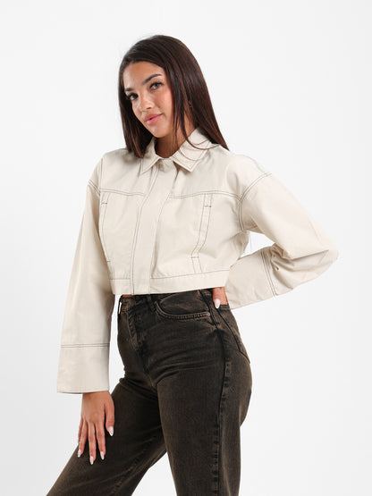 Contrast Stitch Denim Jacket