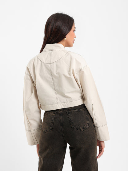 Contrast Stitch Denim Jacket