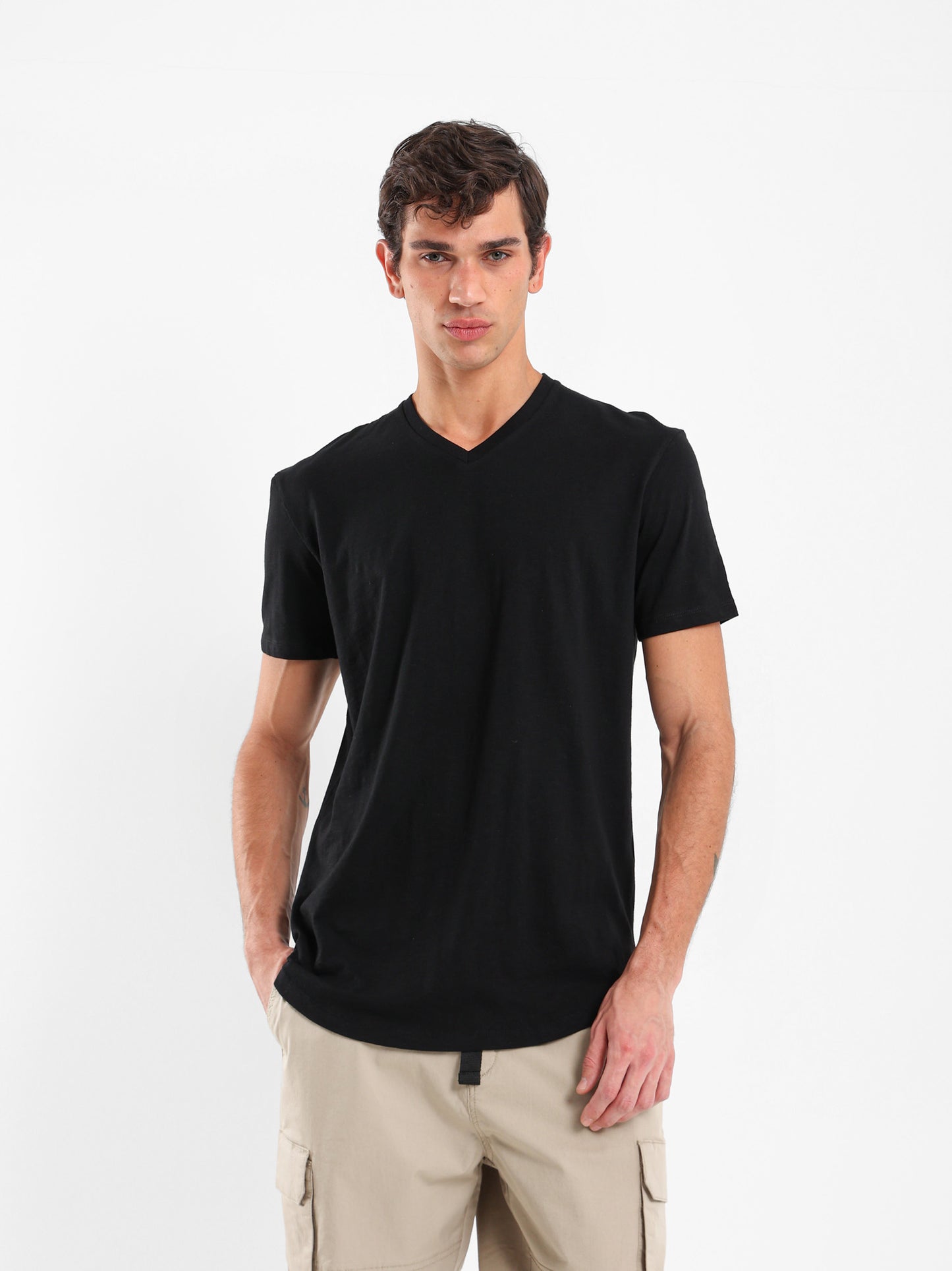 V-Neck Long Fit T-Shirt