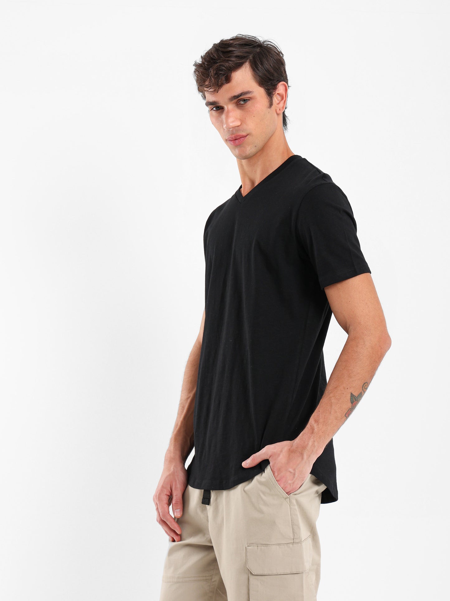 V-Neck Long Fit T-Shirt