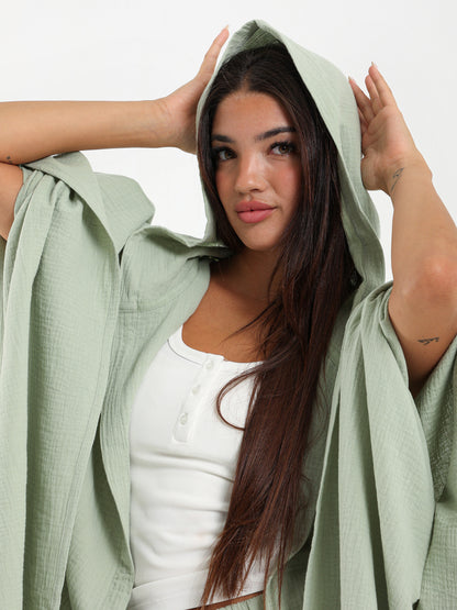 Hooded Asymmetric Kimono