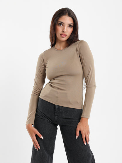 Ribbed Fitted T-Shirt