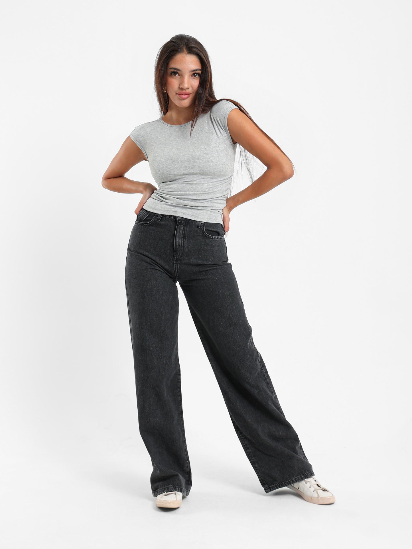 Cap Sleeves Top with Side Ruch