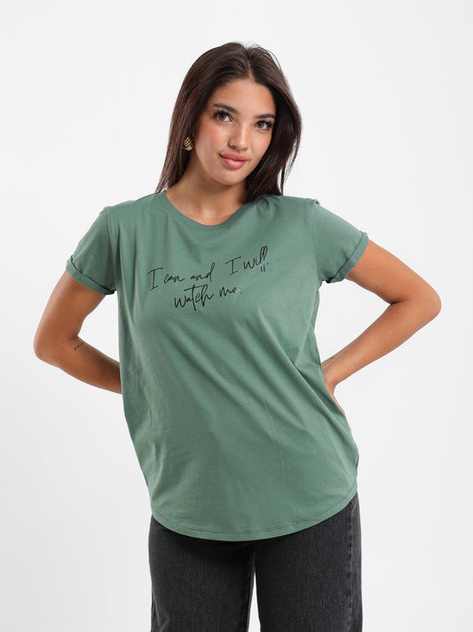 "I Can and I Will" Printed T-shirt