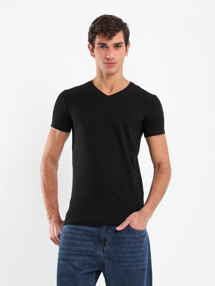 Basic Muscle Fit V-Neck T-Shirt