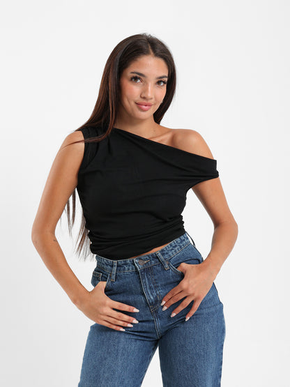 Asymmetric Neckline Top