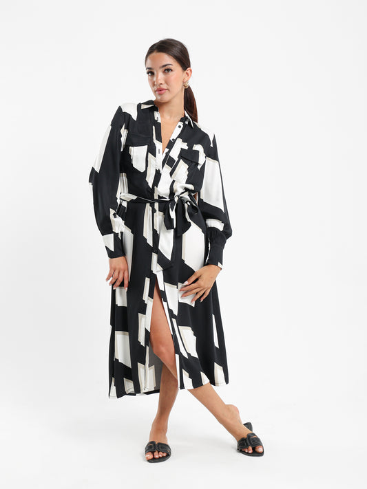 Printed Shirt Dress