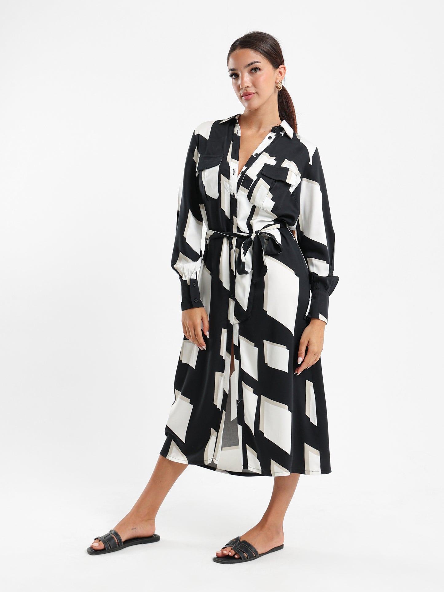 Printed Shirt Dress
