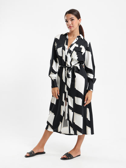 Printed Shirt Dress