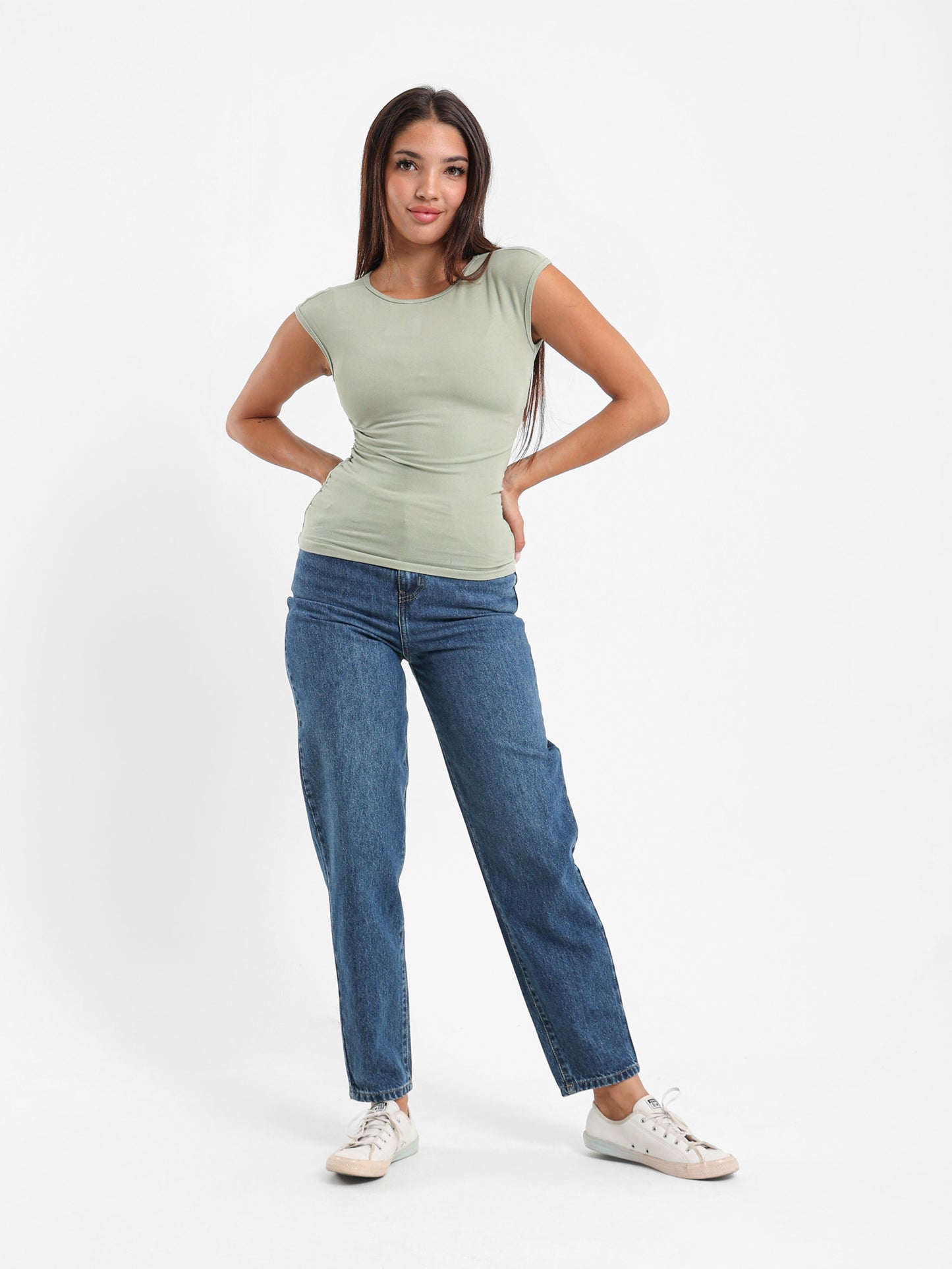Cap Sleeves Top with Side Ruch