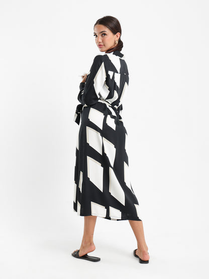 Printed Shirt Dress