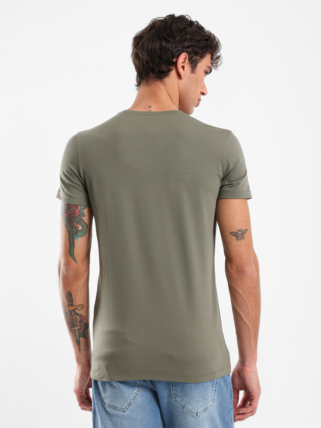 Basic Muscle Fit V-Neck T-Shirt
