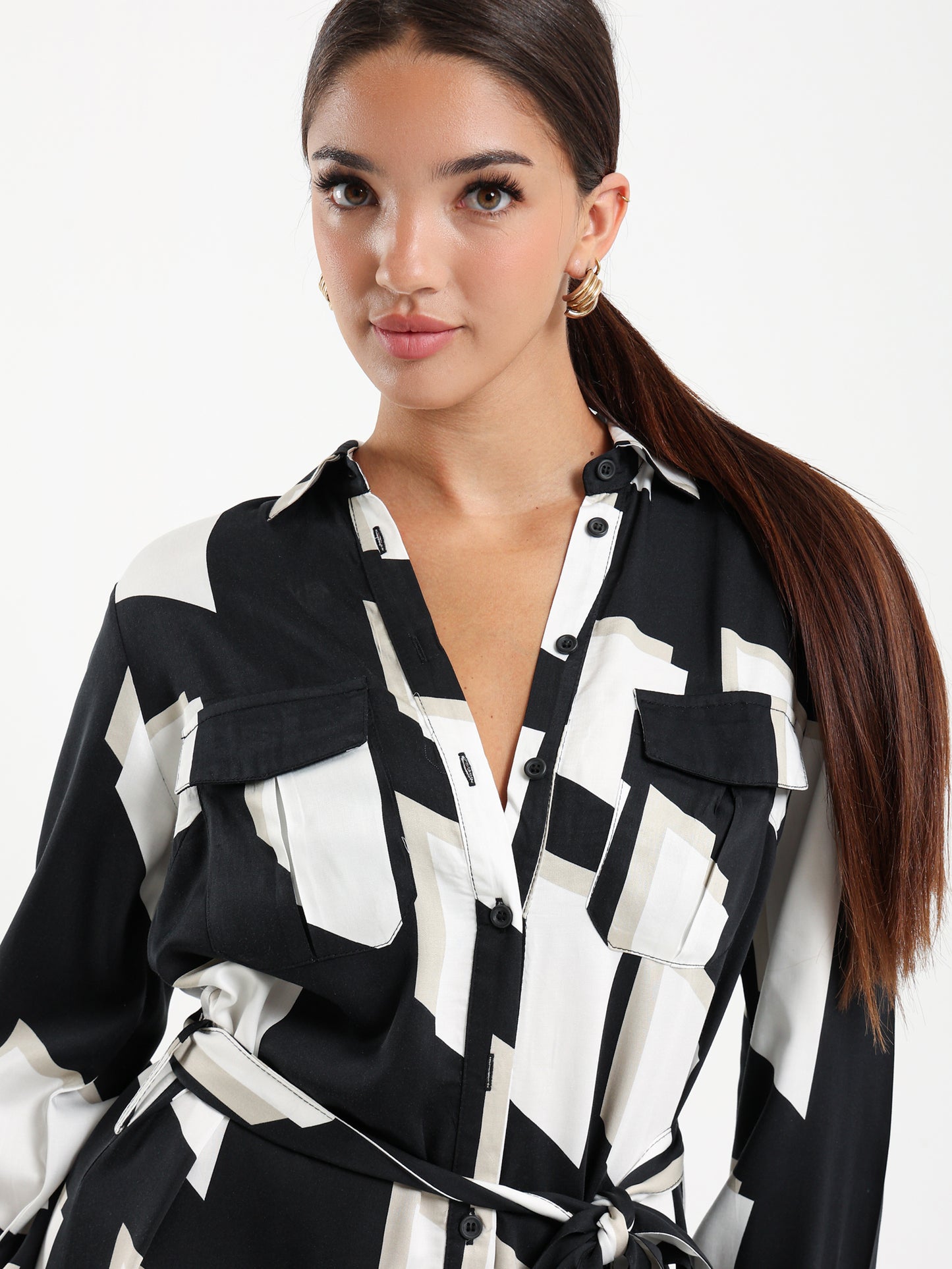 Printed Shirt Dress