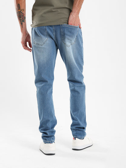 Washed Effect Slim Fit Pants