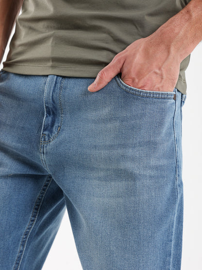 Washed Effect Slim Fit Pants