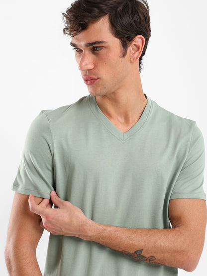 Basic Regular Fit V-Neck T-Shirt