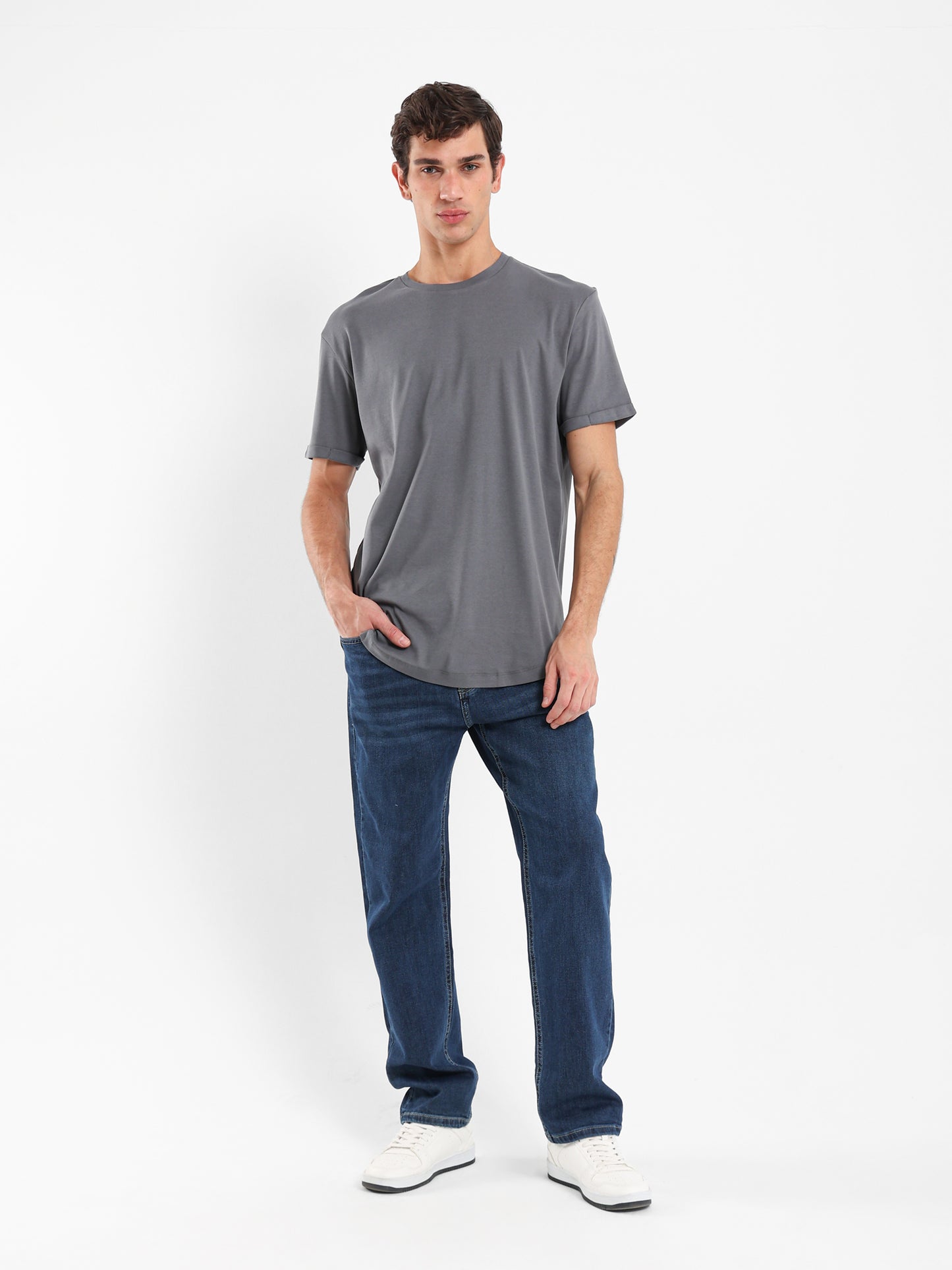 Longline Round Neck T-Shirt