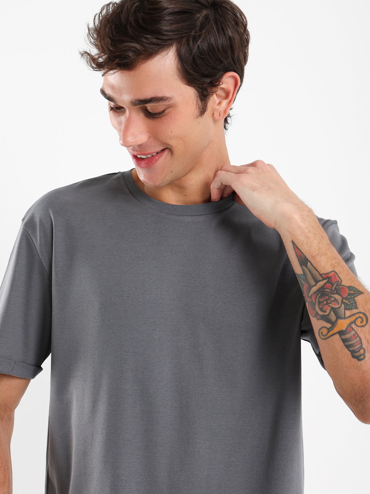 Longline Round Neck T-Shirt