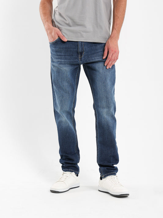 Washed Effect Slim Fit Pants