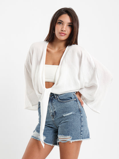Front Tie Kimono