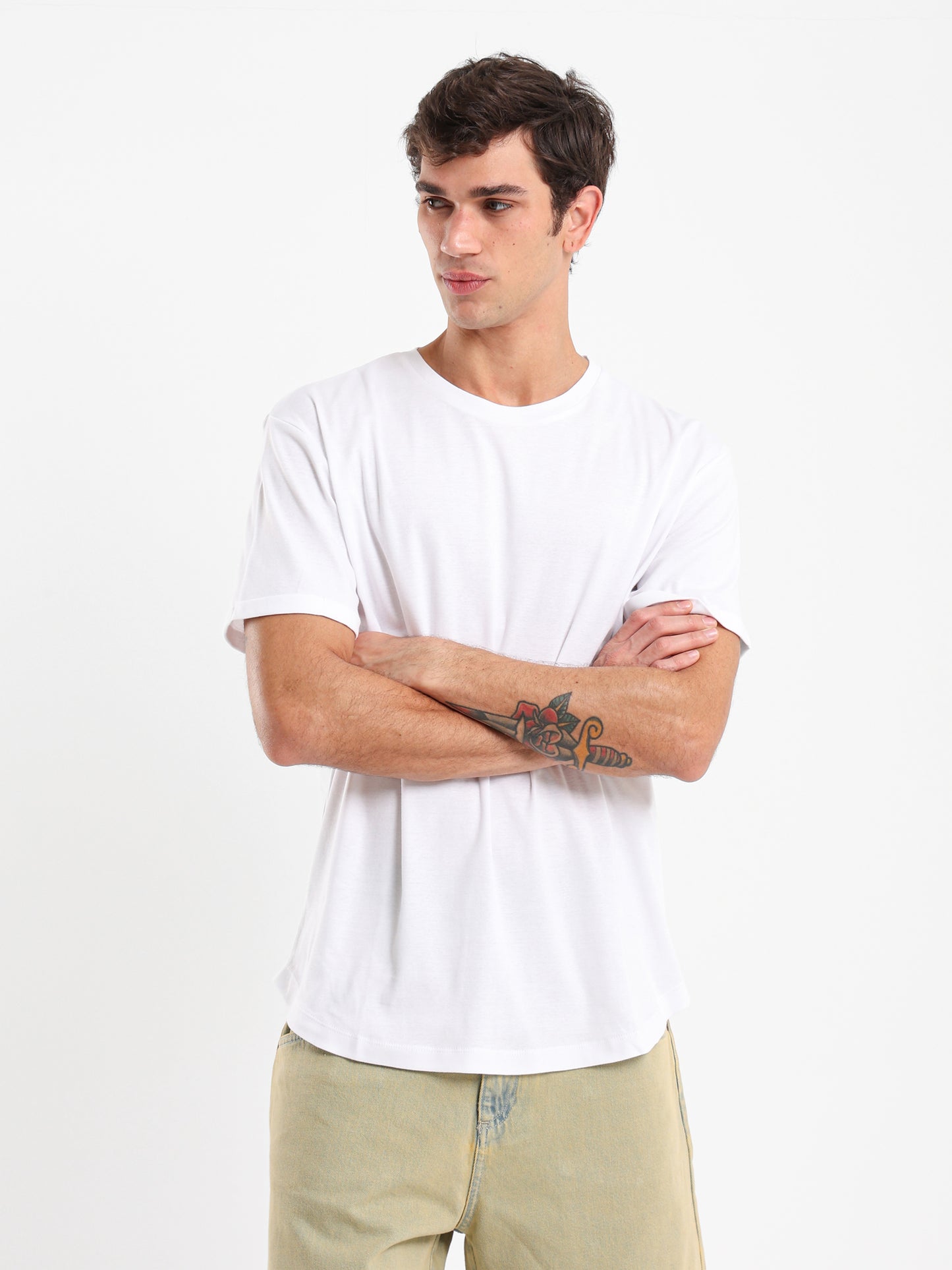 Longline Round Neck T-Shirt