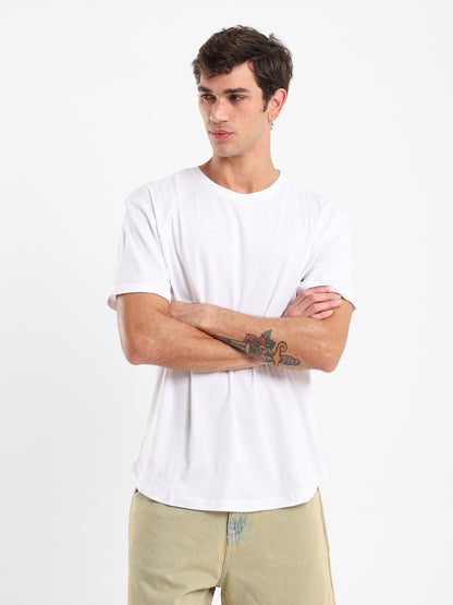 Longline Round Neck T-Shirt