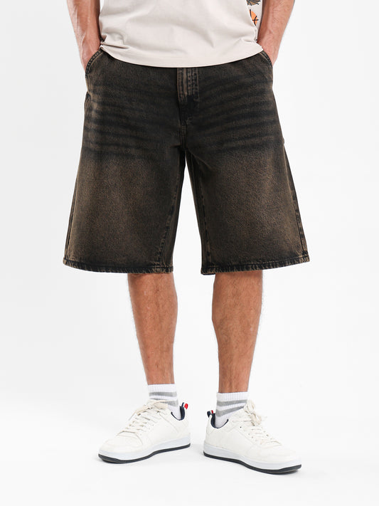 Tie-Dye Loose Fit Denim Shorts