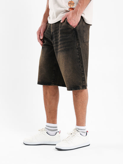 Tie-Dye Loose Fit Denim Shorts