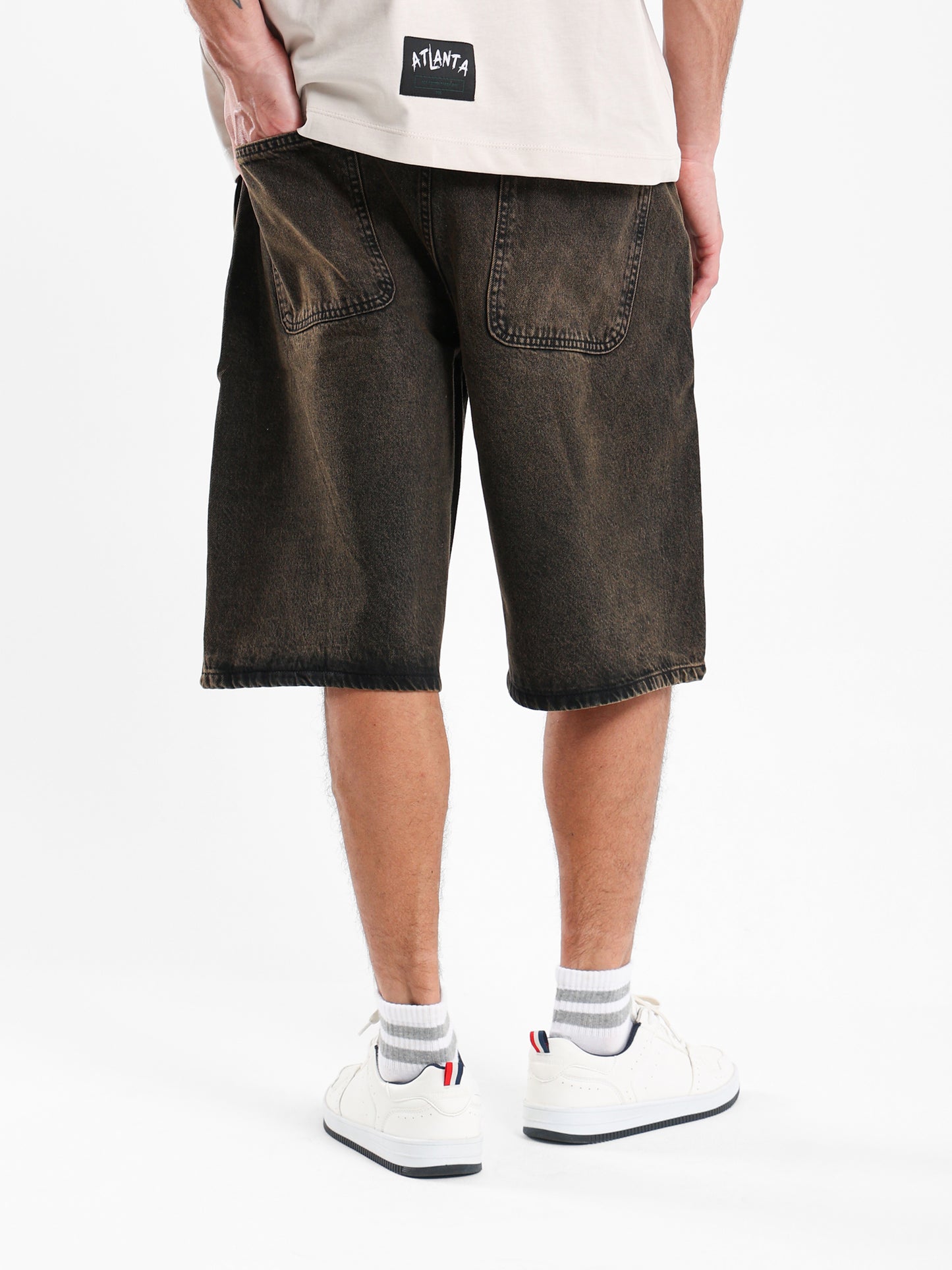 Tie-Dye Loose Fit Denim Shorts