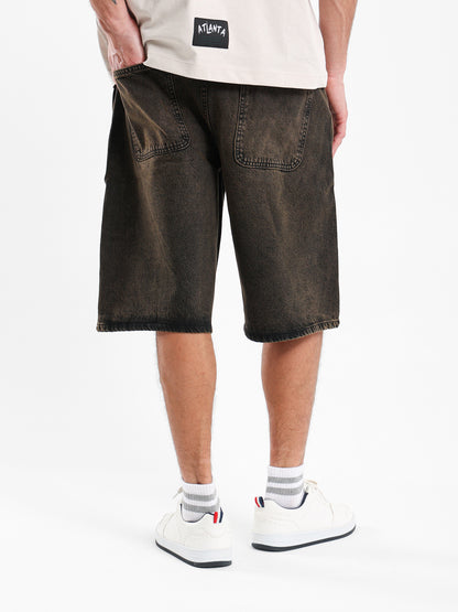 Tie-Dye Loose Fit Denim Shorts