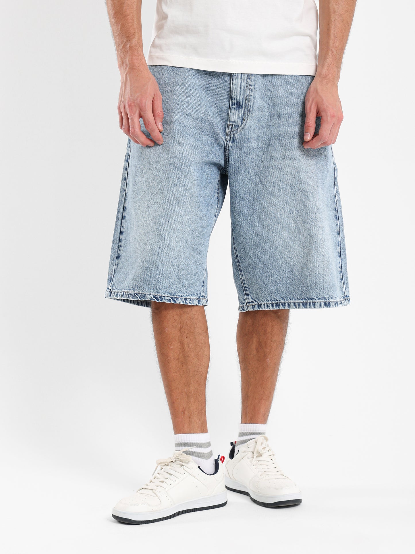 Tie-Dye Loose Fit Denim Shorts