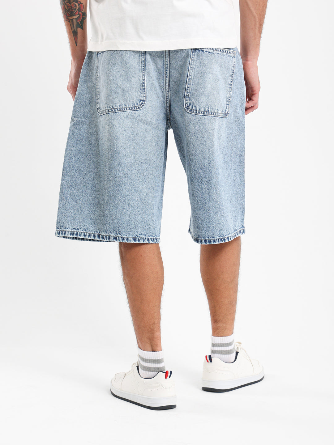 Tie-Dye Loose Fit Denim Shorts