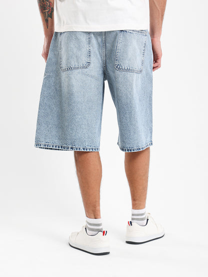 Tie-Dye Loose Fit Denim Shorts