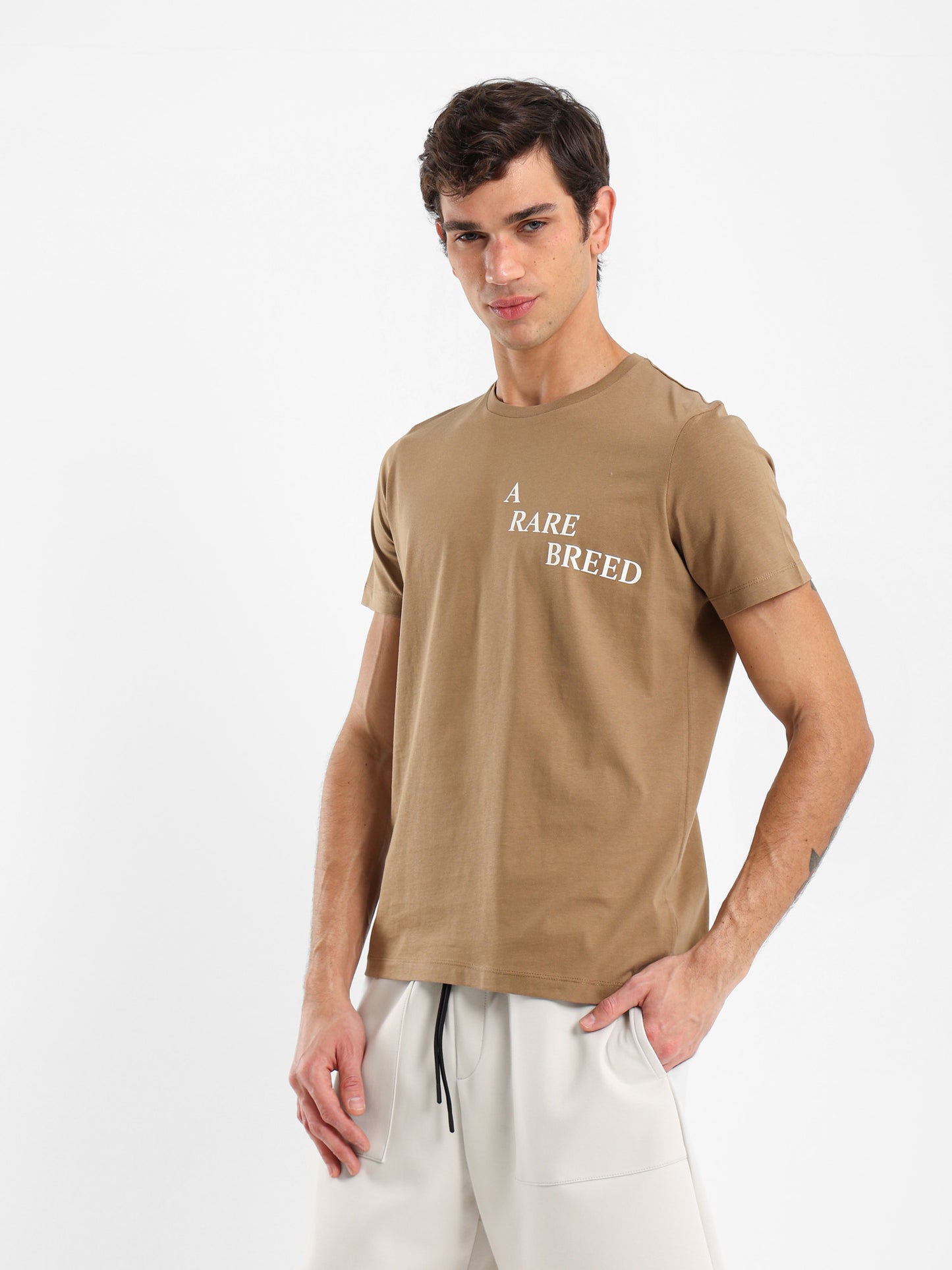 "A Rare Breed" Text Print T-Shirt