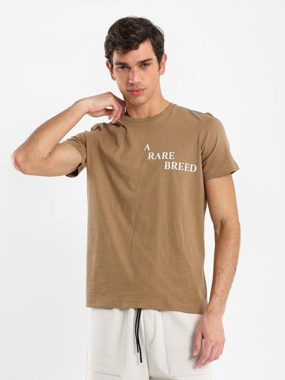 "A Rare Breed" Text Print T-Shirt