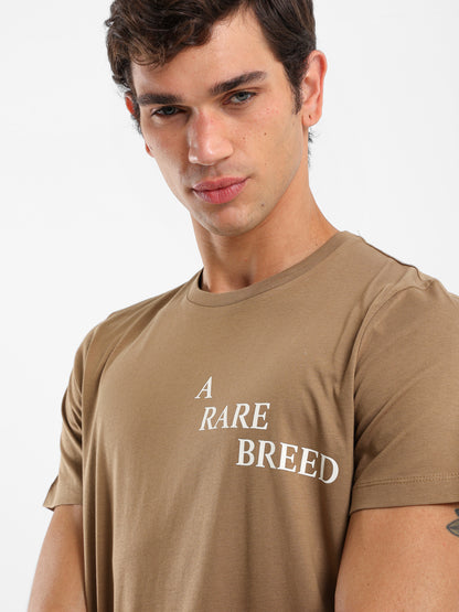 "A Rare Breed" Text Print T-Shirt