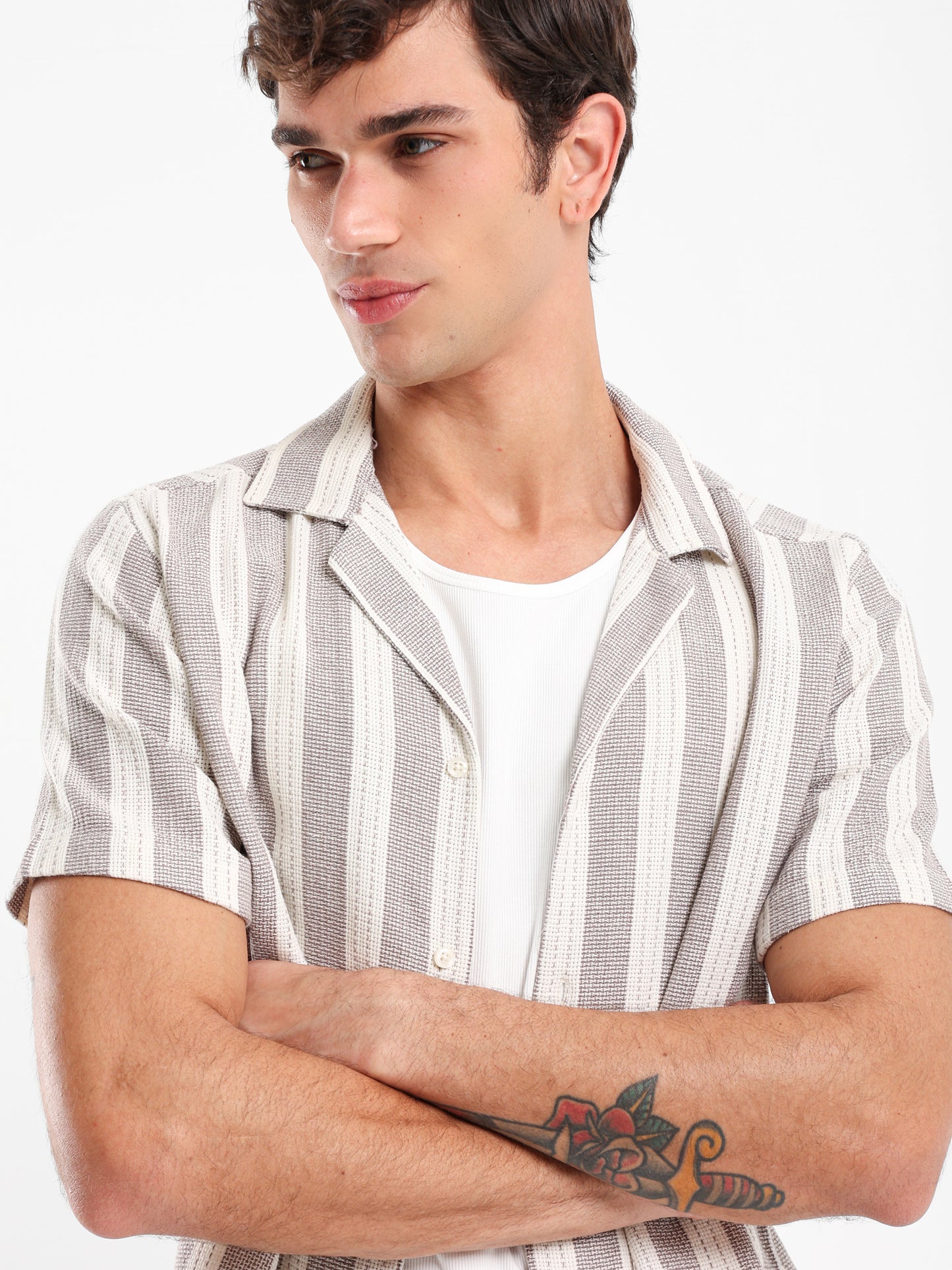 Textured Striped Shirt