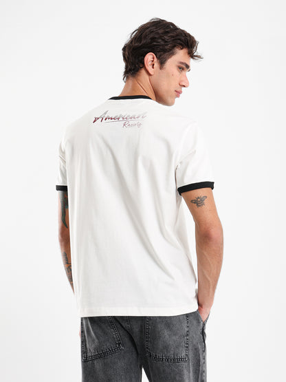 Contrast Hem Printed T-Shirt