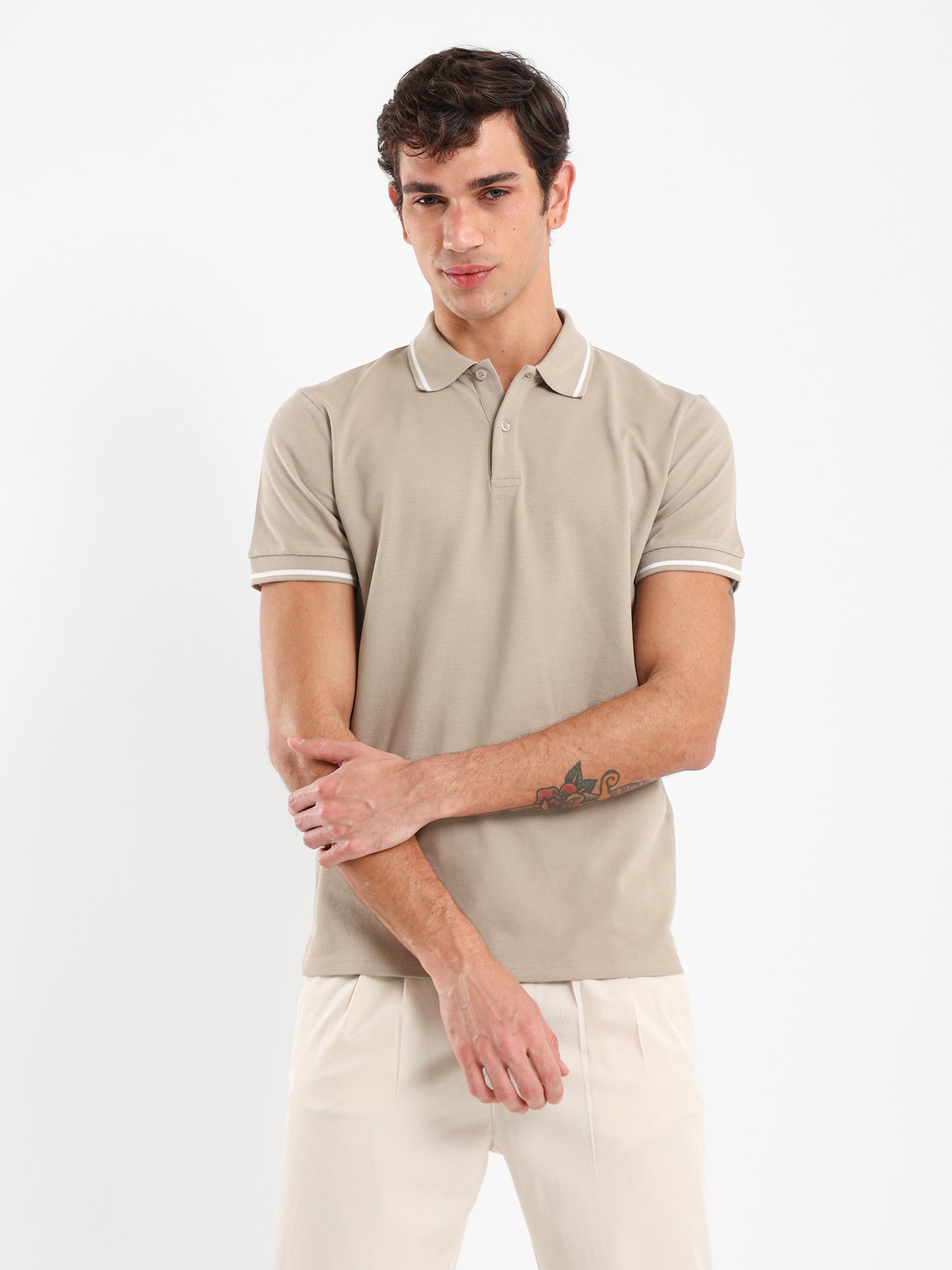 Contrasting Detail Polo Shirt