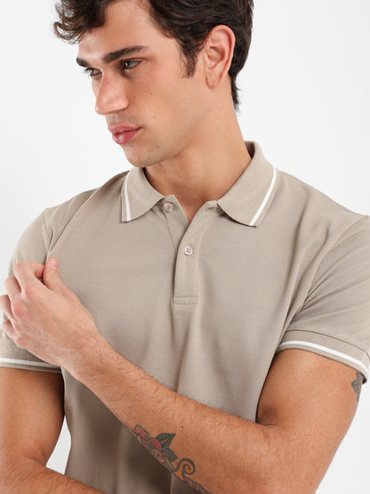 Contrasting Detail Polo Shirt
